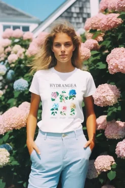 New Kiel James Patrick Hydrangea Blooms T-Shirt- Women'S