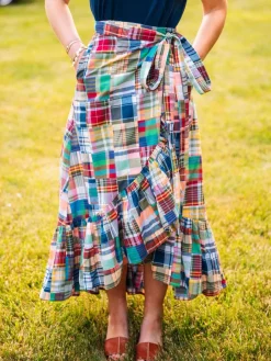 Sale Kiel James Patrick Montauk Patchwork Madras Skirt