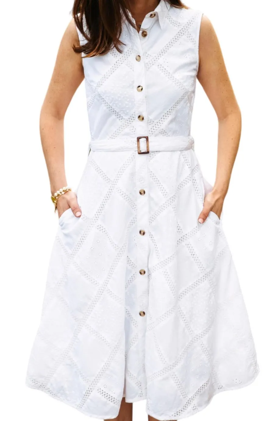 Kiel James Patrick The Audrey Eyelet Shirtdress