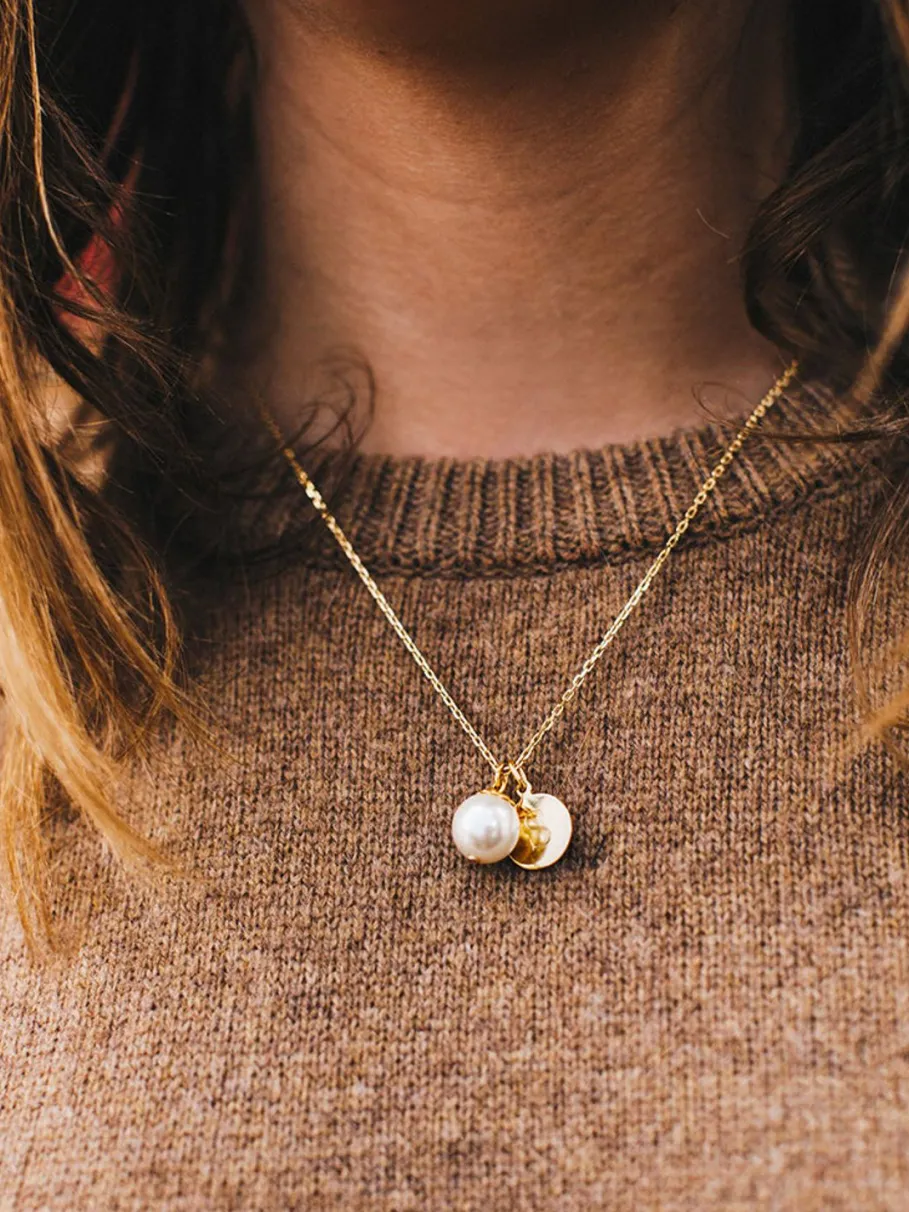 New Kiel James Patrick World'S Your Oyster Gold Necklace --Class Of 2024